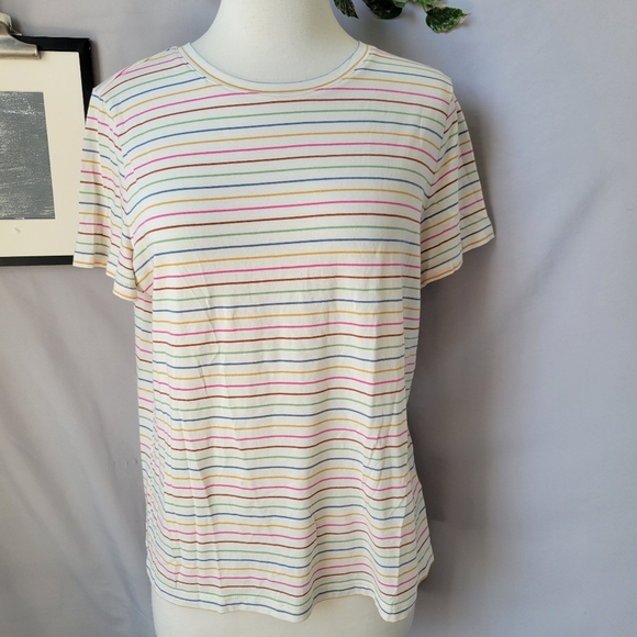 Marine Layer Tops - Marine Layer Swing Stripe Crew Tee L
